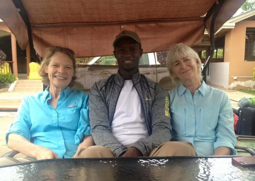 Gosheni Safaris owner Aranzazu with happy trekking clients in the Serengeti.