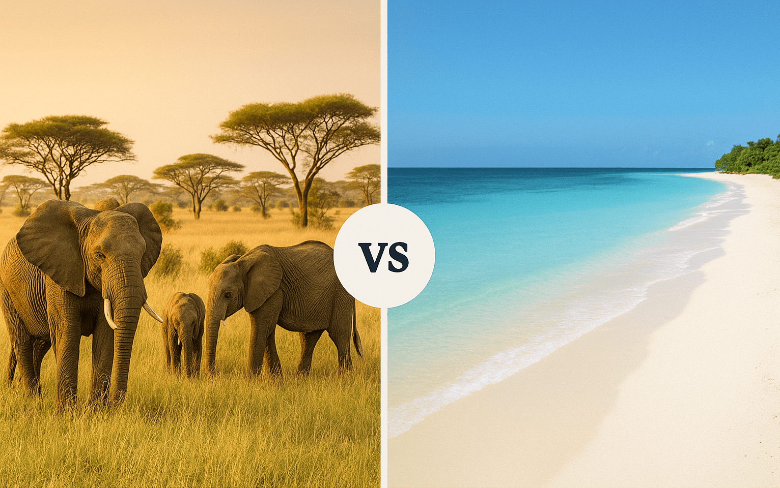 Comparison of safari and beach holiday experiences in Tanzania